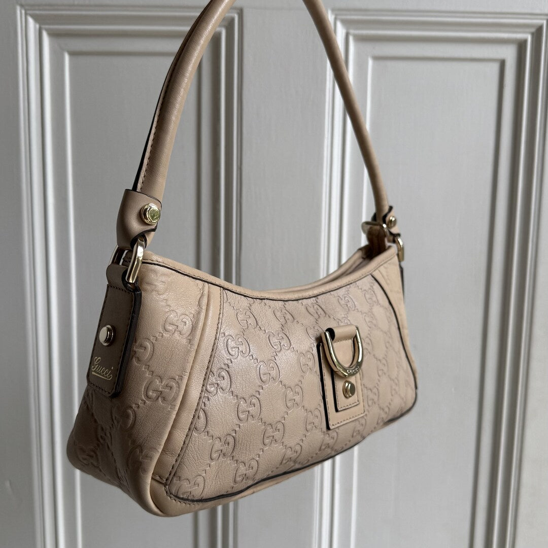 Gucci Guccissima Mini Abbey Beige Shoulder Bag