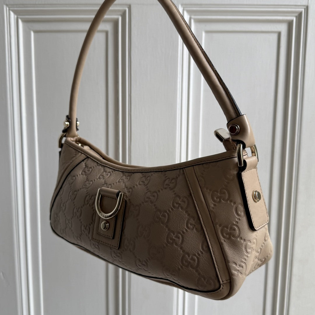 Gucci Guccissima Mini Abbey Beige Shoulder Bag