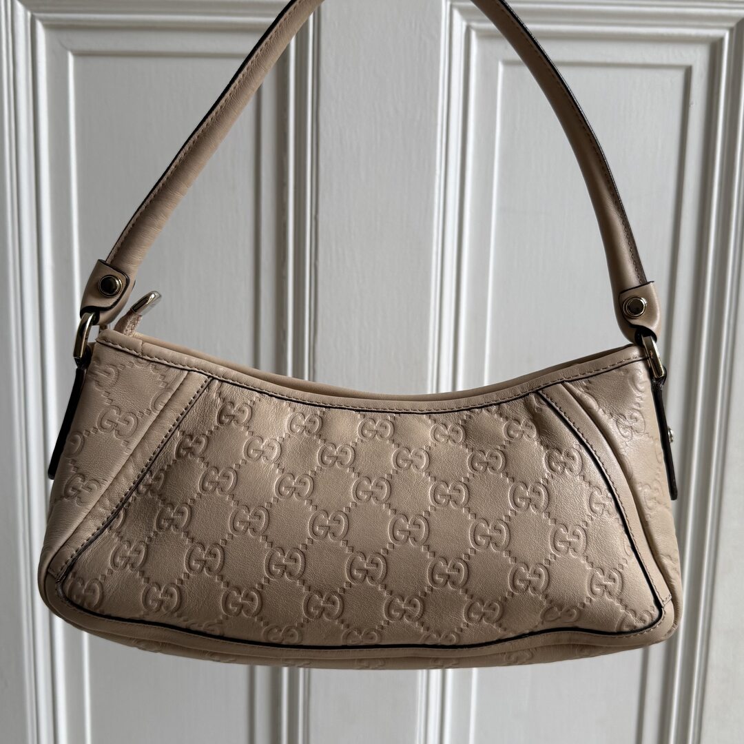 Gucci Guccissima Mini Abbey Beige Shoulder Bag