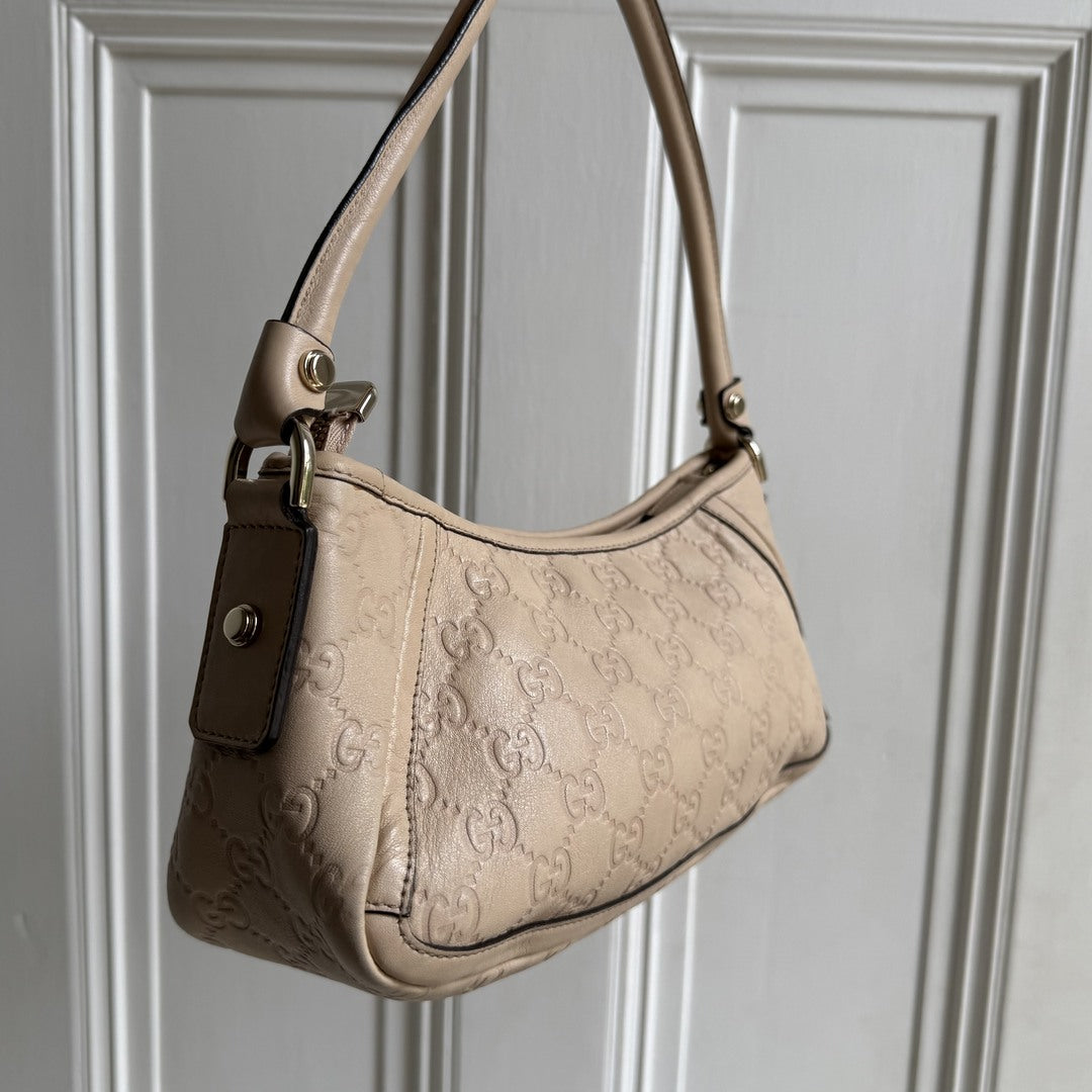 Gucci Guccissima Mini Abbey Beige Shoulder Bag