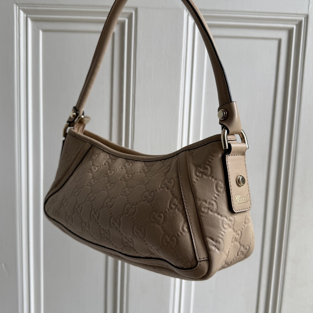 Gucci Guccissima Mini Abbey Beige Shoulder Bag