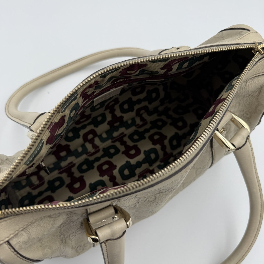 Gucci Guccissima Abbey Cream Shoulder Bag