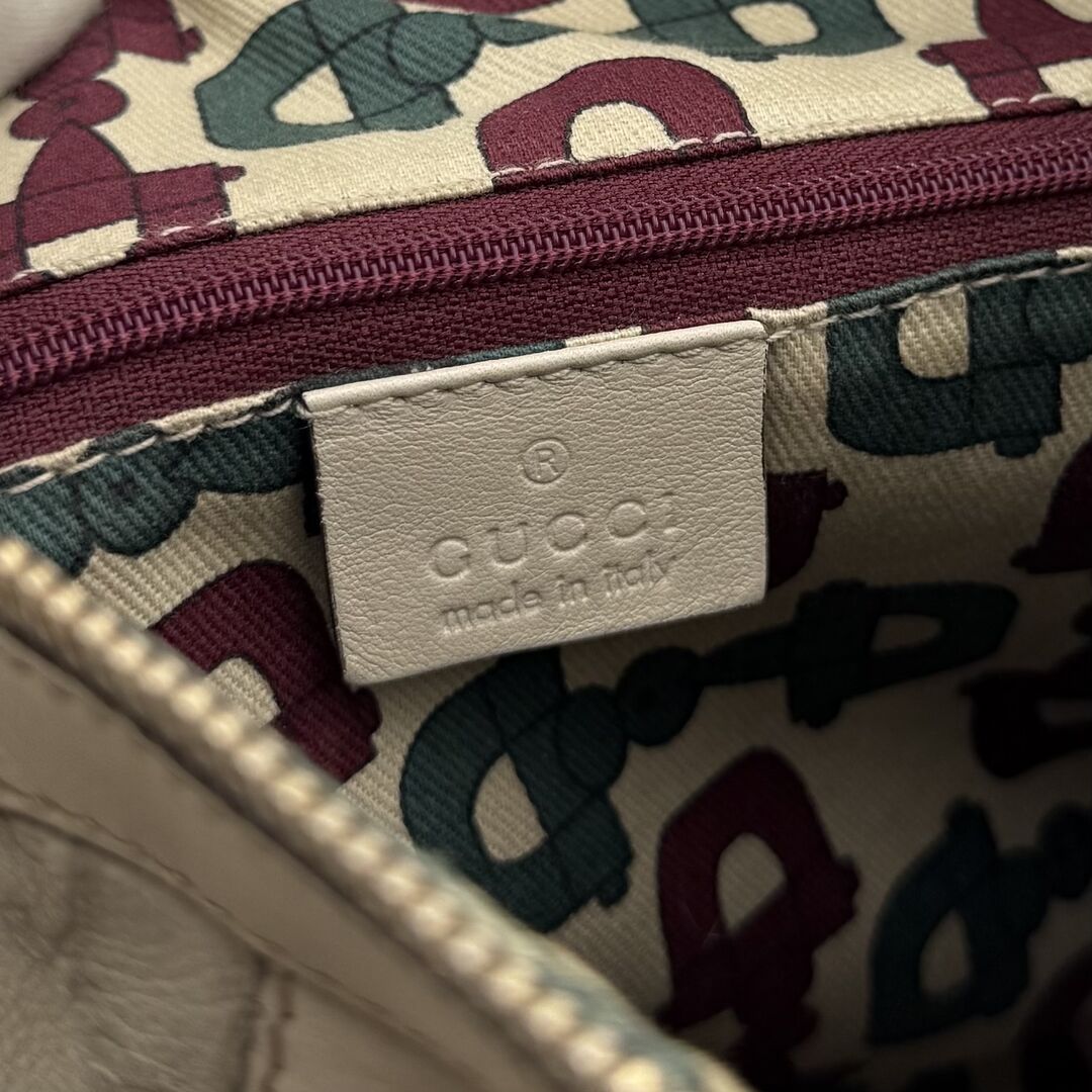 Gucci Guccissima Abbey Cream Shoulder Bag
