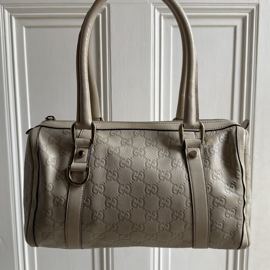Gucci Guccissima Abbey Cream Shoulder Bag