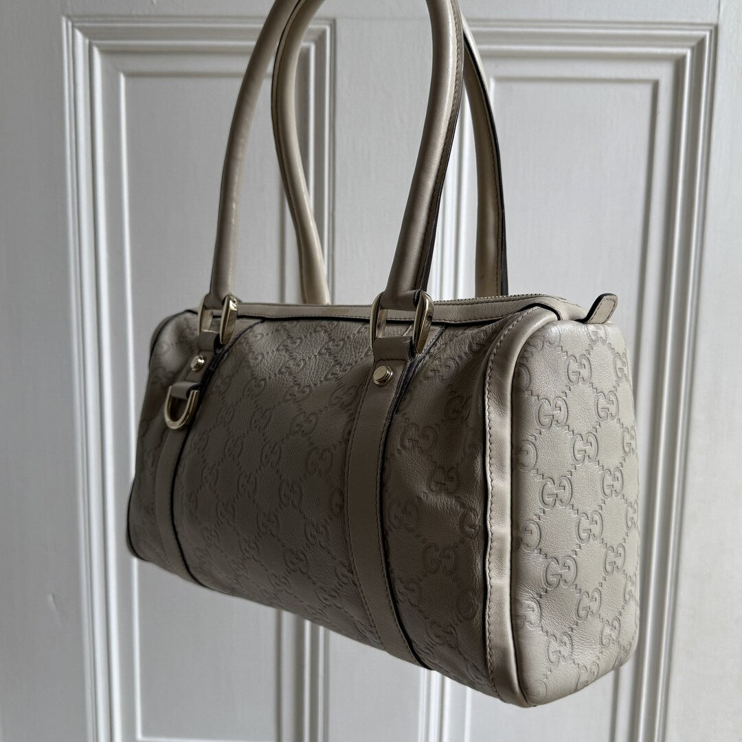 Gucci Guccissima Abbey Cream Shoulder Bag