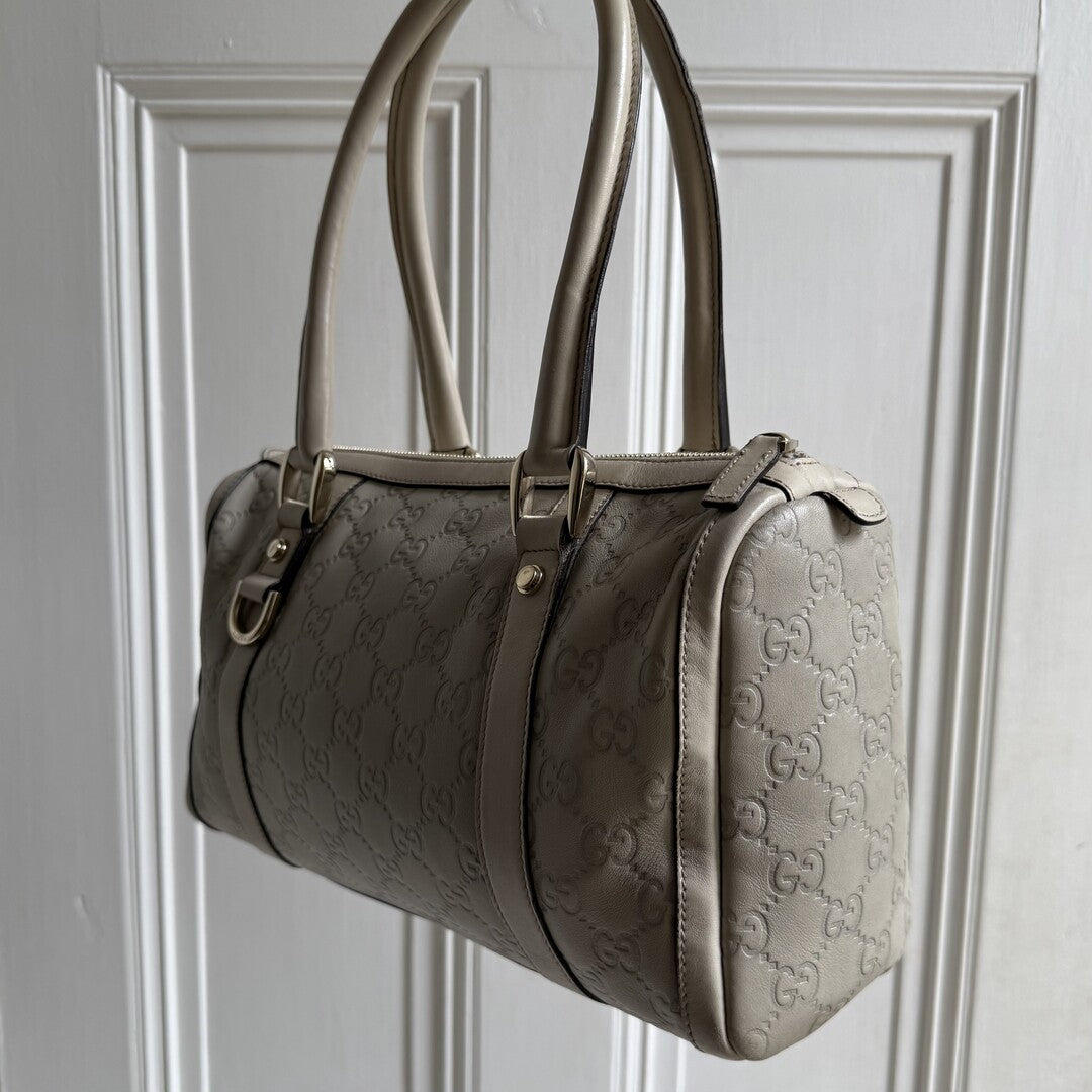 Gucci Guccissima Abbey Cream Shoulder Bag