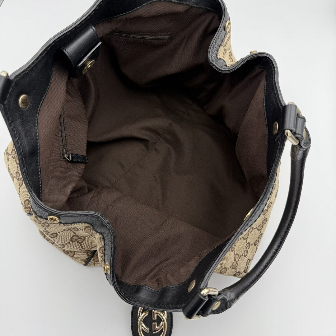 Gucci Monogram Sukey Black Tote Bag