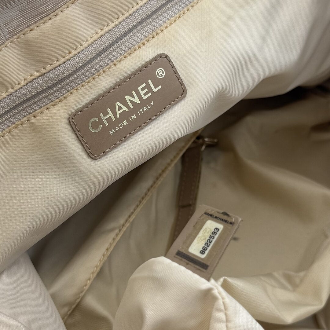 2003 Chanel CC Travel Line Beige Tote Bag