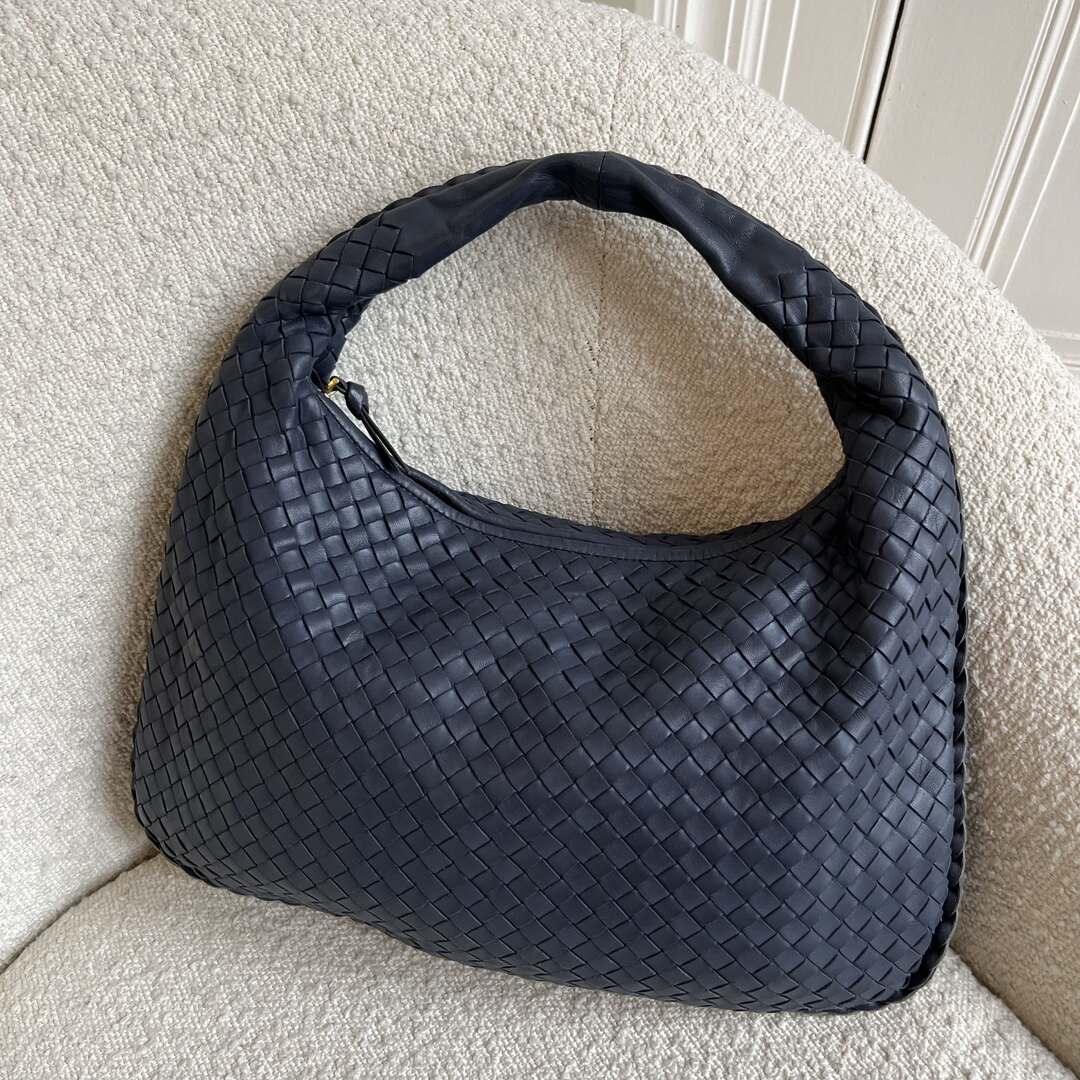 Bottega Veneta Intrecciato Hobo Blue Bag