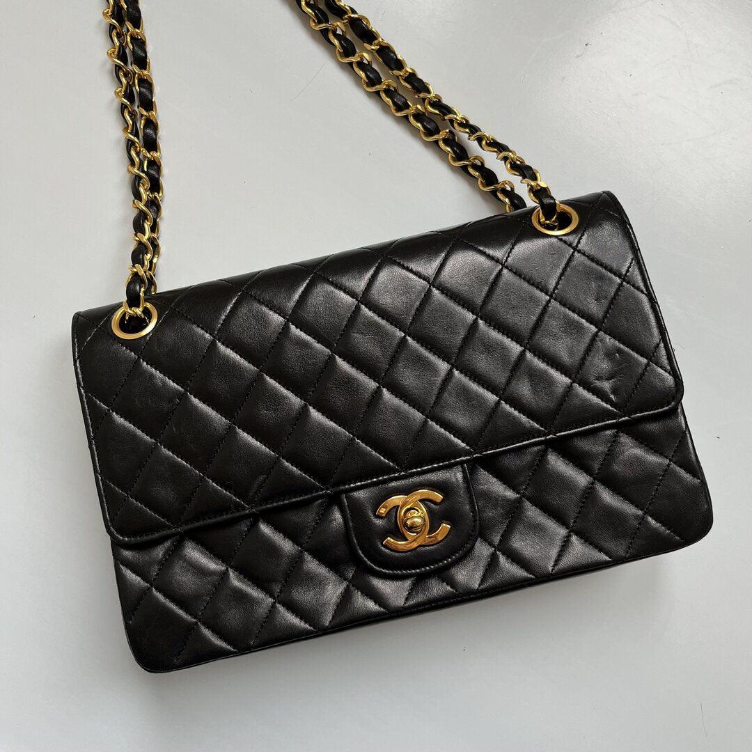 Chanel Matelasse Double Flap Chain 24K Black Shoulder Bag Jenny Hayley