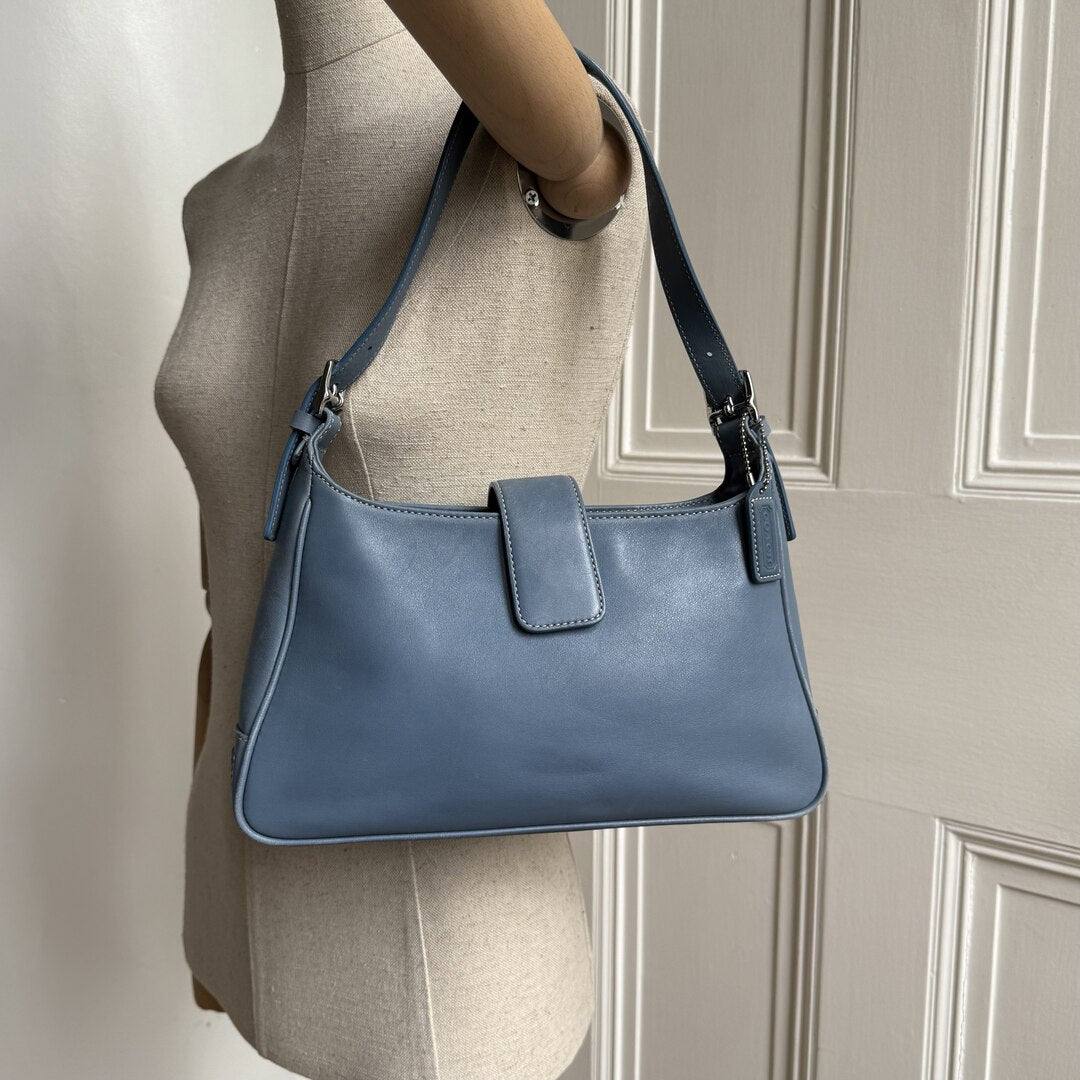 Coach Leather Blue Shoulder Bag