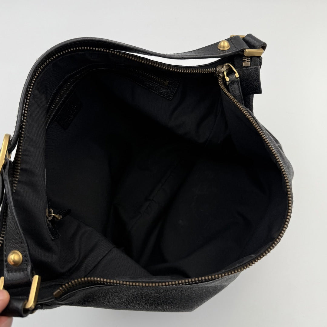 Gucci Interlocking G Blondie Leather Black Hobo Shoulder Bag