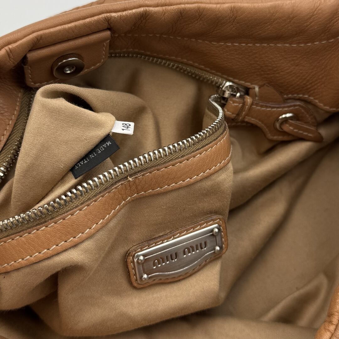Rare Miu Miu Leather Brown Shoulder Bag