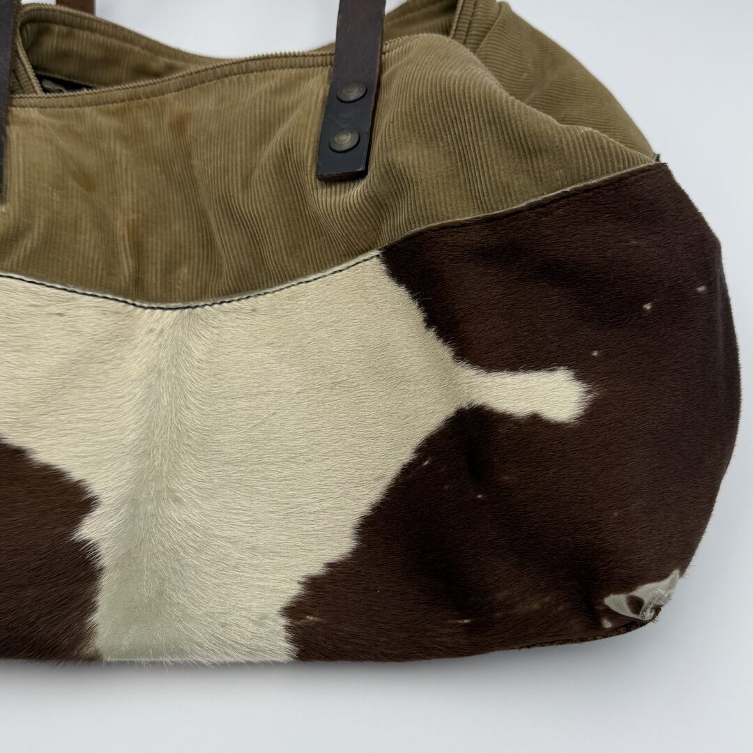 Archive Miu Miu Cow Print Corduroy Shoulder Bag