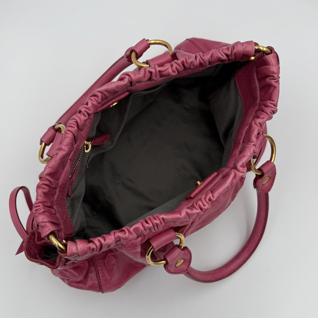 Miu Miu Vitello Pink Leather Handbag