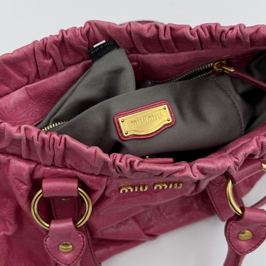 Miu Miu Vitello Pink Leather Handbag