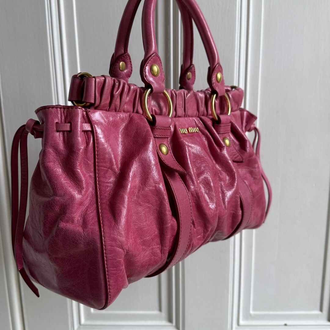 Miu Miu Vitello Pink Leather Handbag