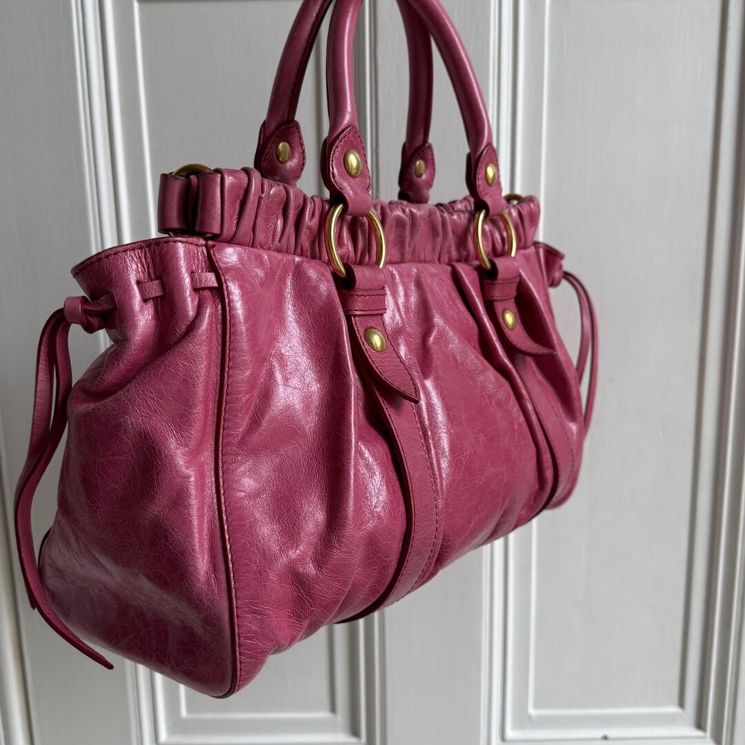 Miu Miu Vitello Pink Leather Handbag