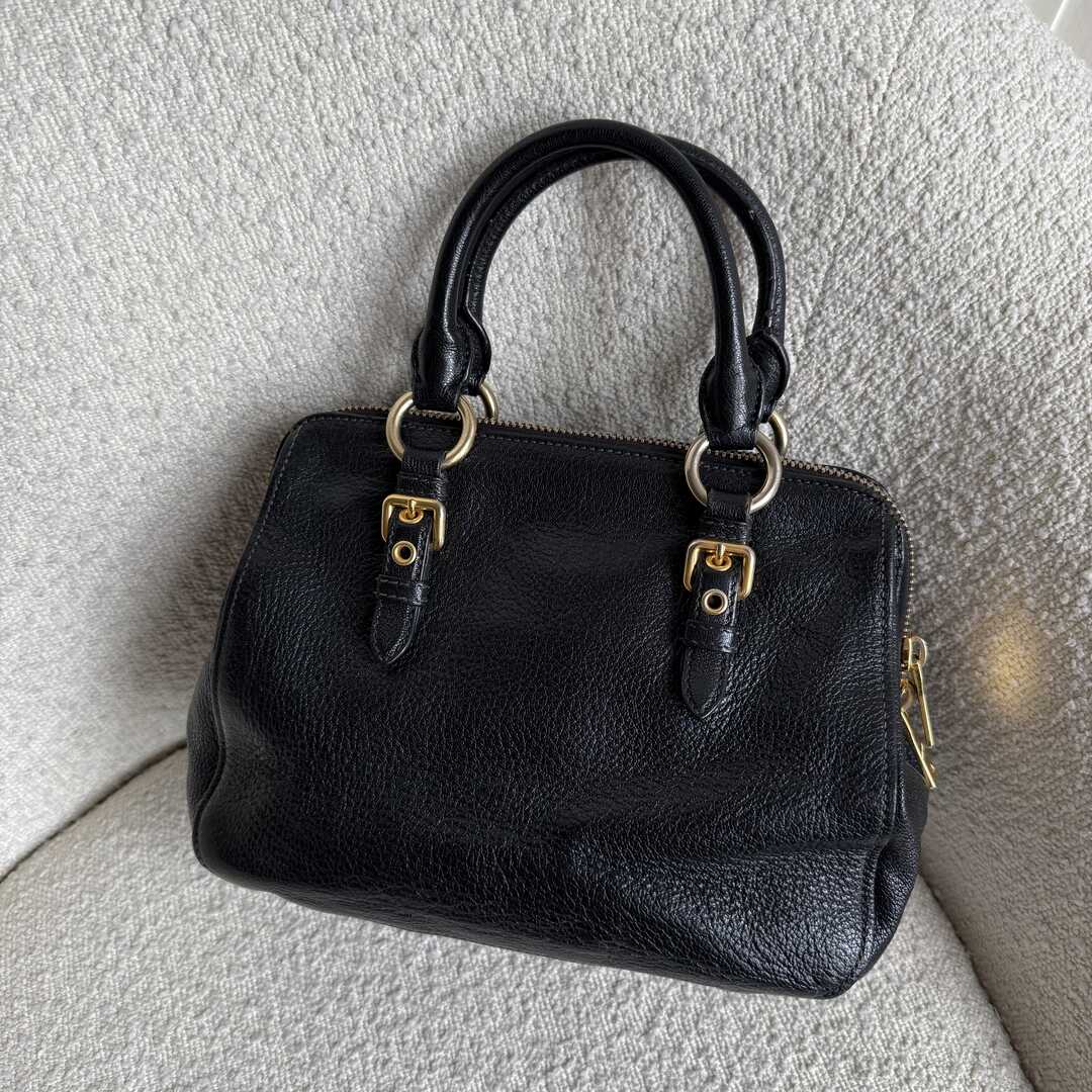 Miu Miu Madras Leather Black Handbag