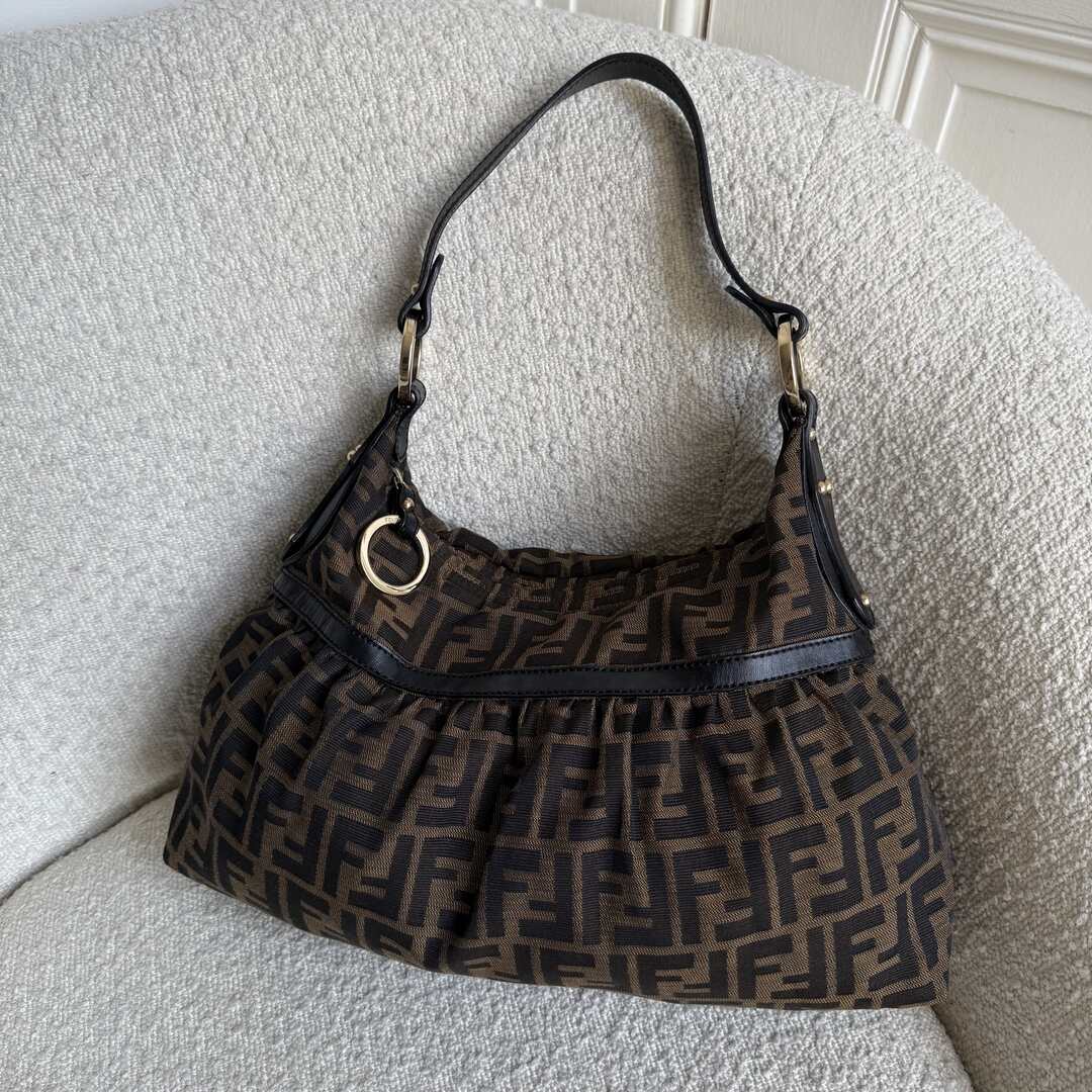 Fendi Zucca Charm Shoulder Bag