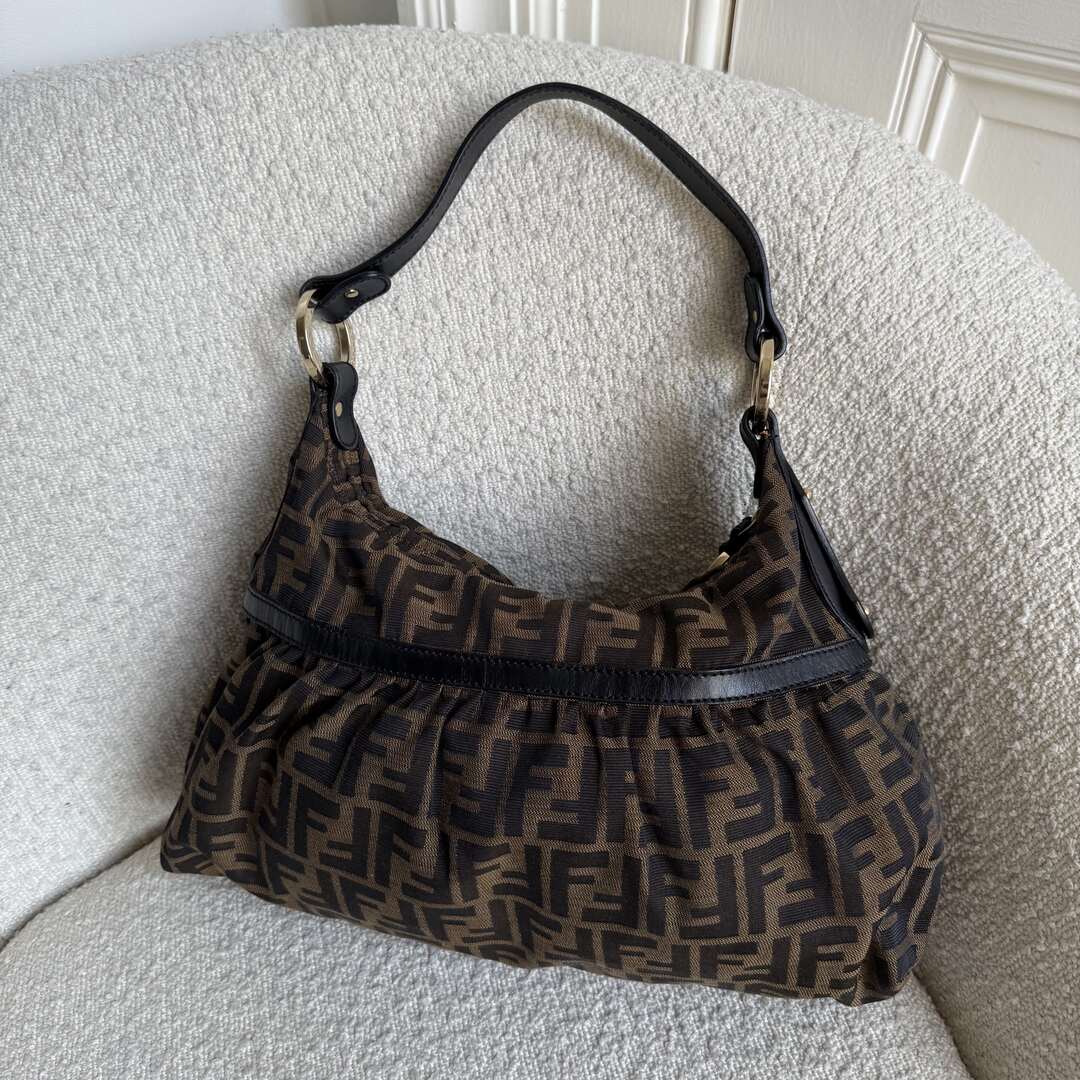 Fendi Zucca Charm Shoulder Bag