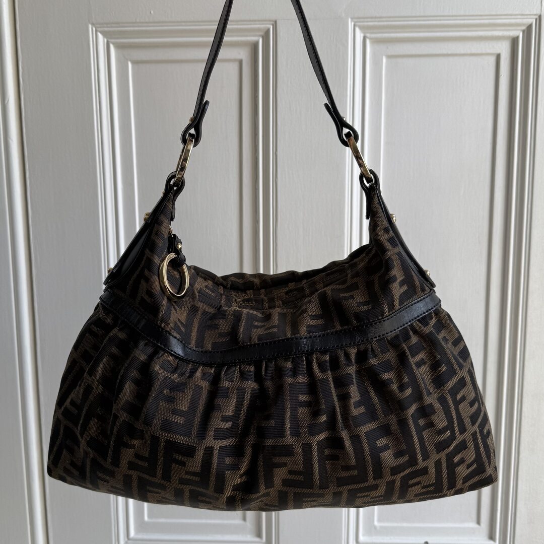 Fendi Zucca Charm Shoulder Bag