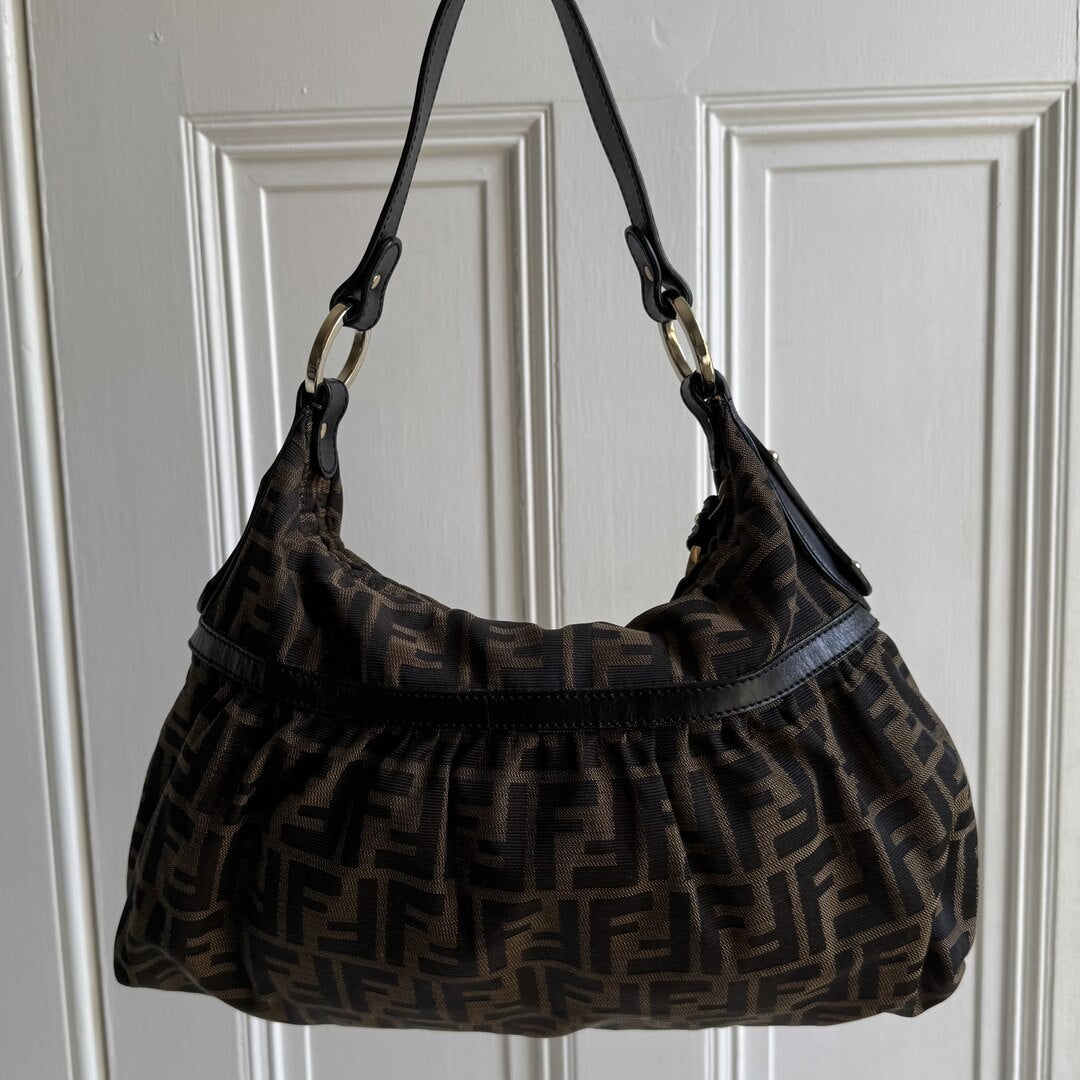 Fendi Zucca Charm Shoulder Bag