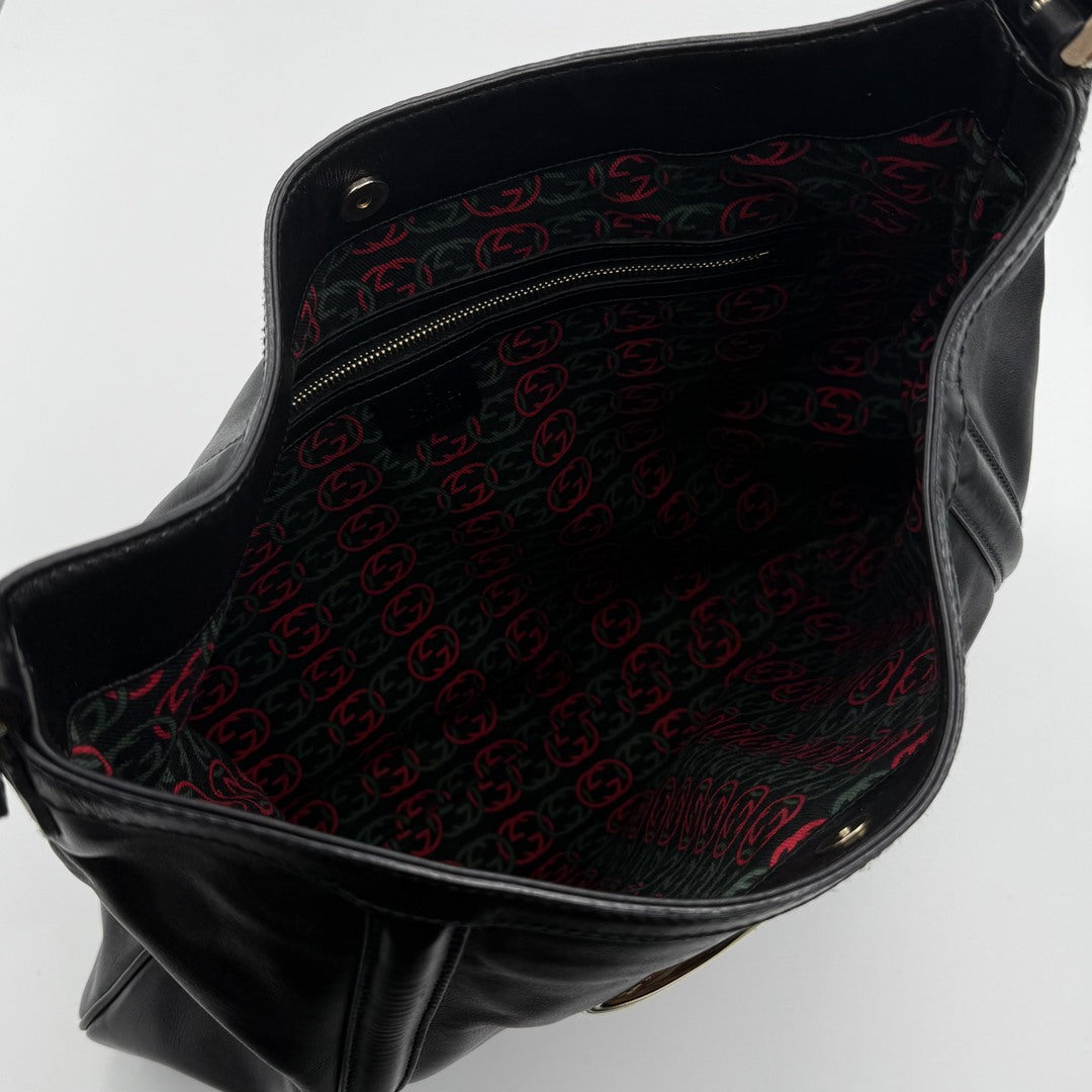 Gucci Britt Hobo Leather Black Shoulder Bag