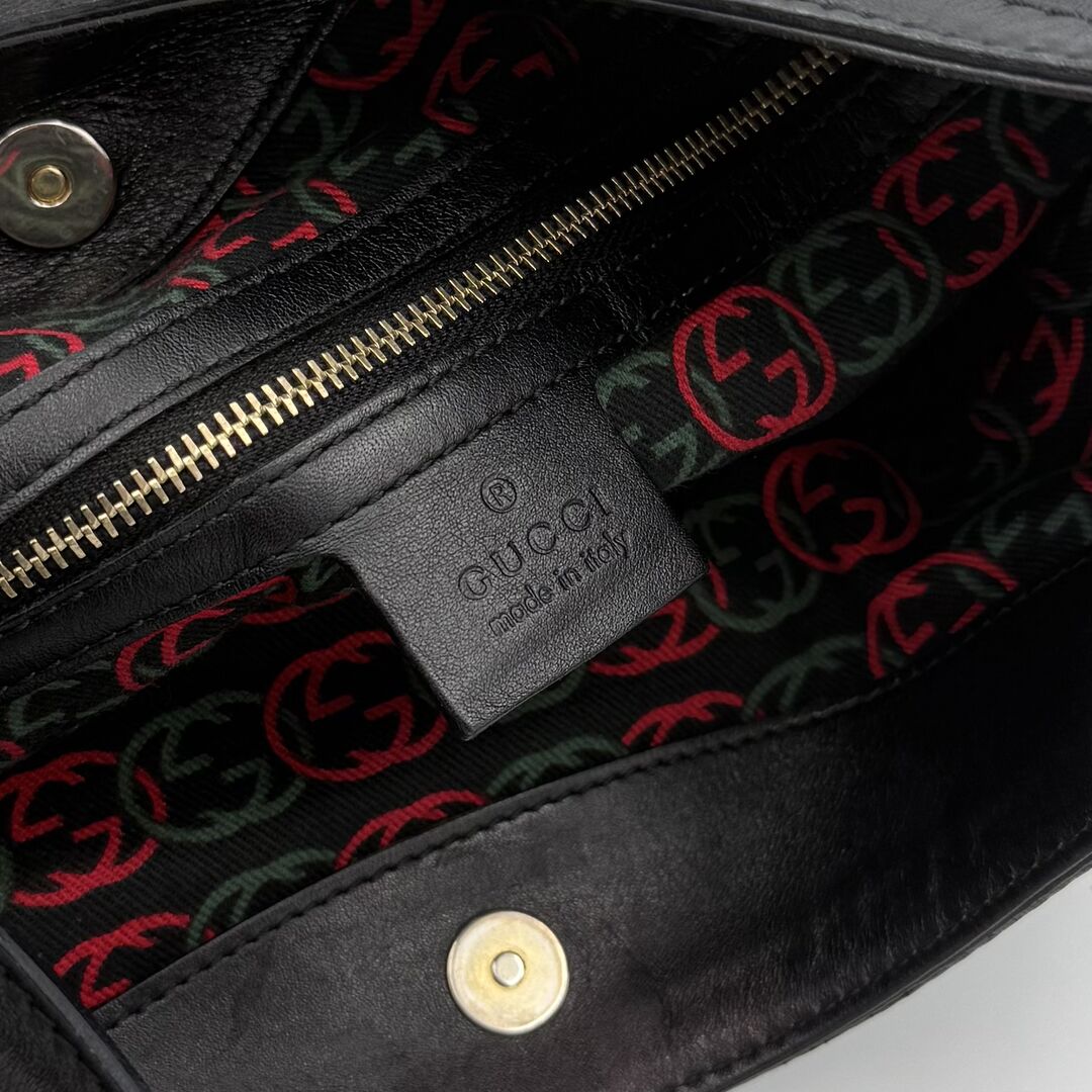 Gucci Britt Hobo Leather Black Shoulder Bag