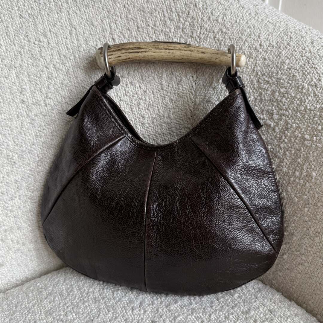 YSL Mombasa Leather Black Shoulder Bag