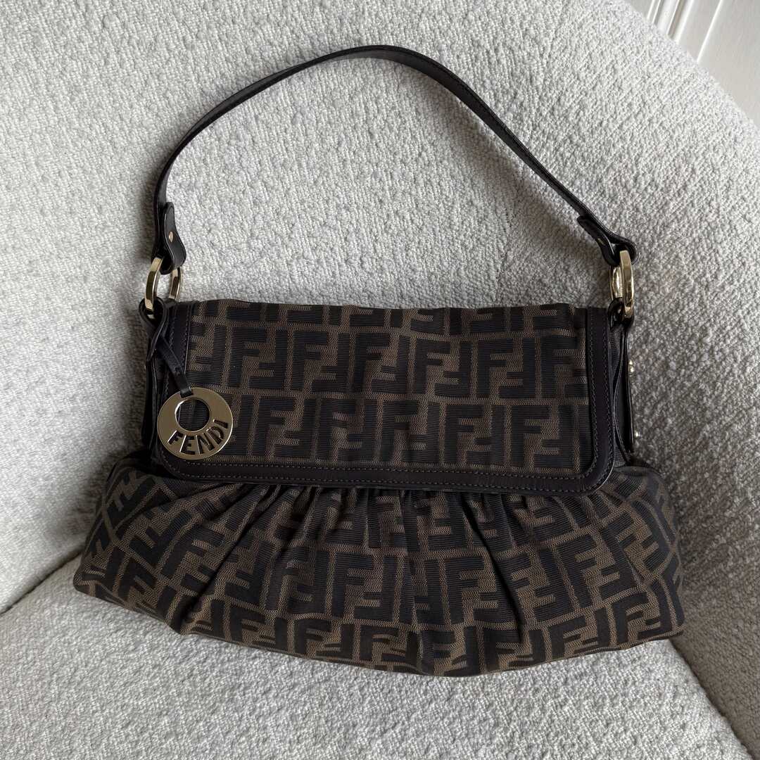 Fendi Zucca Charm Shoulder Bag