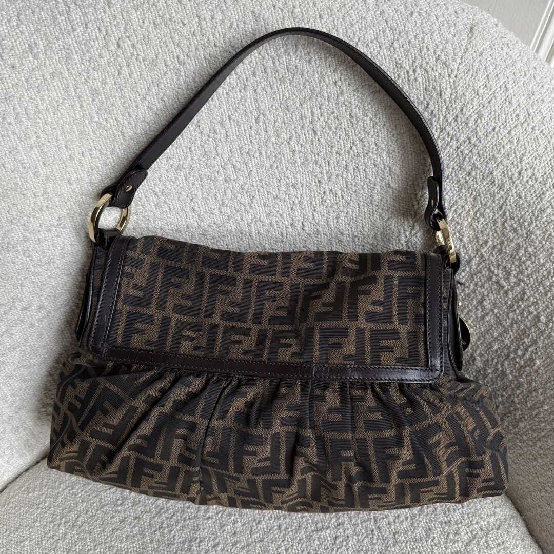 Fendi Zucca Charm Shoulder Bag