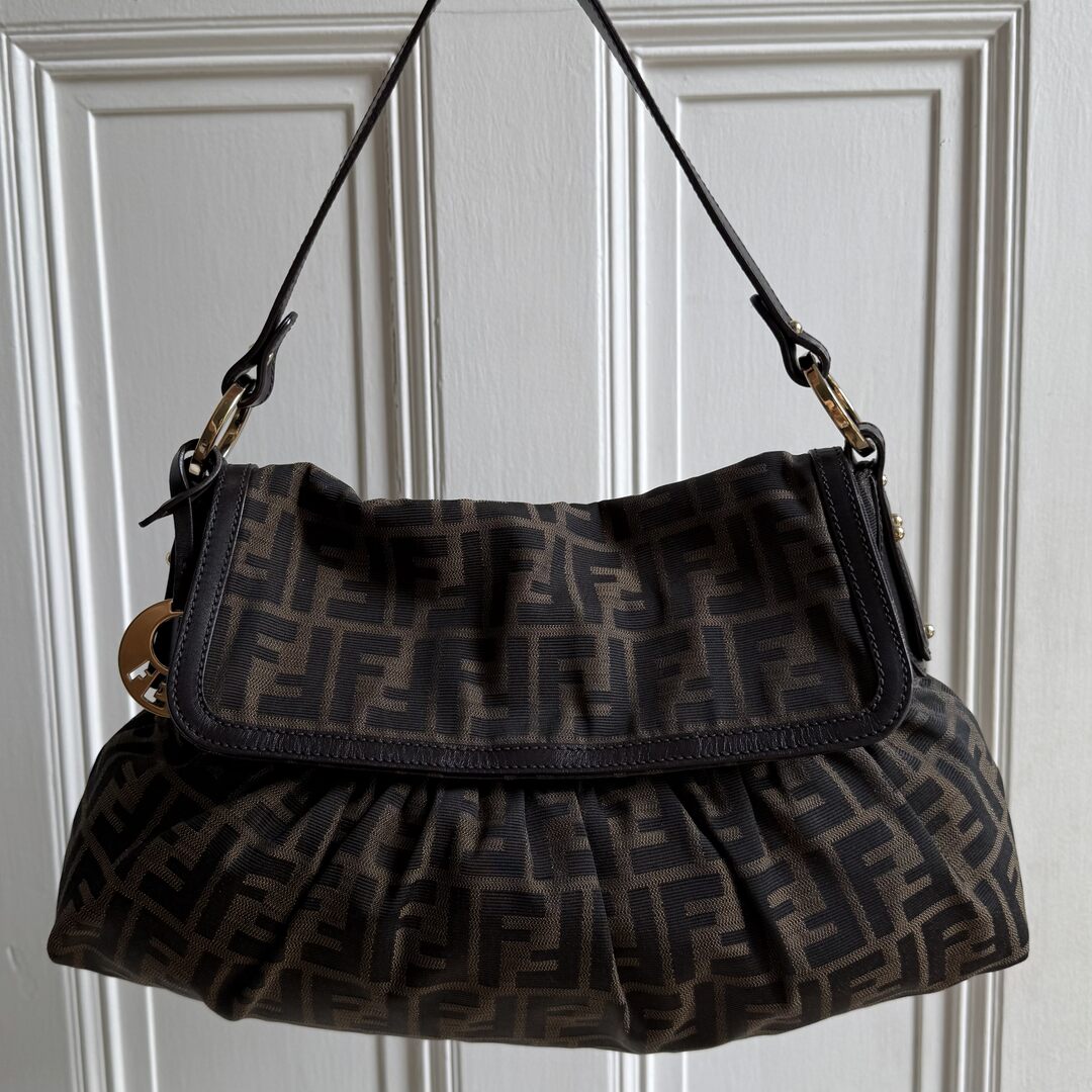 Fendi Zucca Charm Shoulder Bag