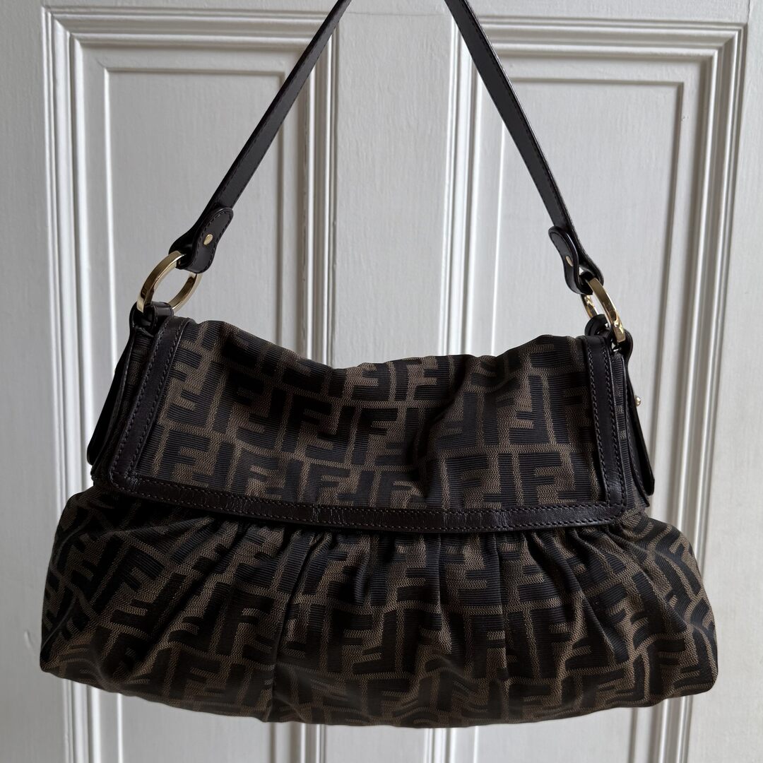 Fendi Zucca Charm Shoulder Bag