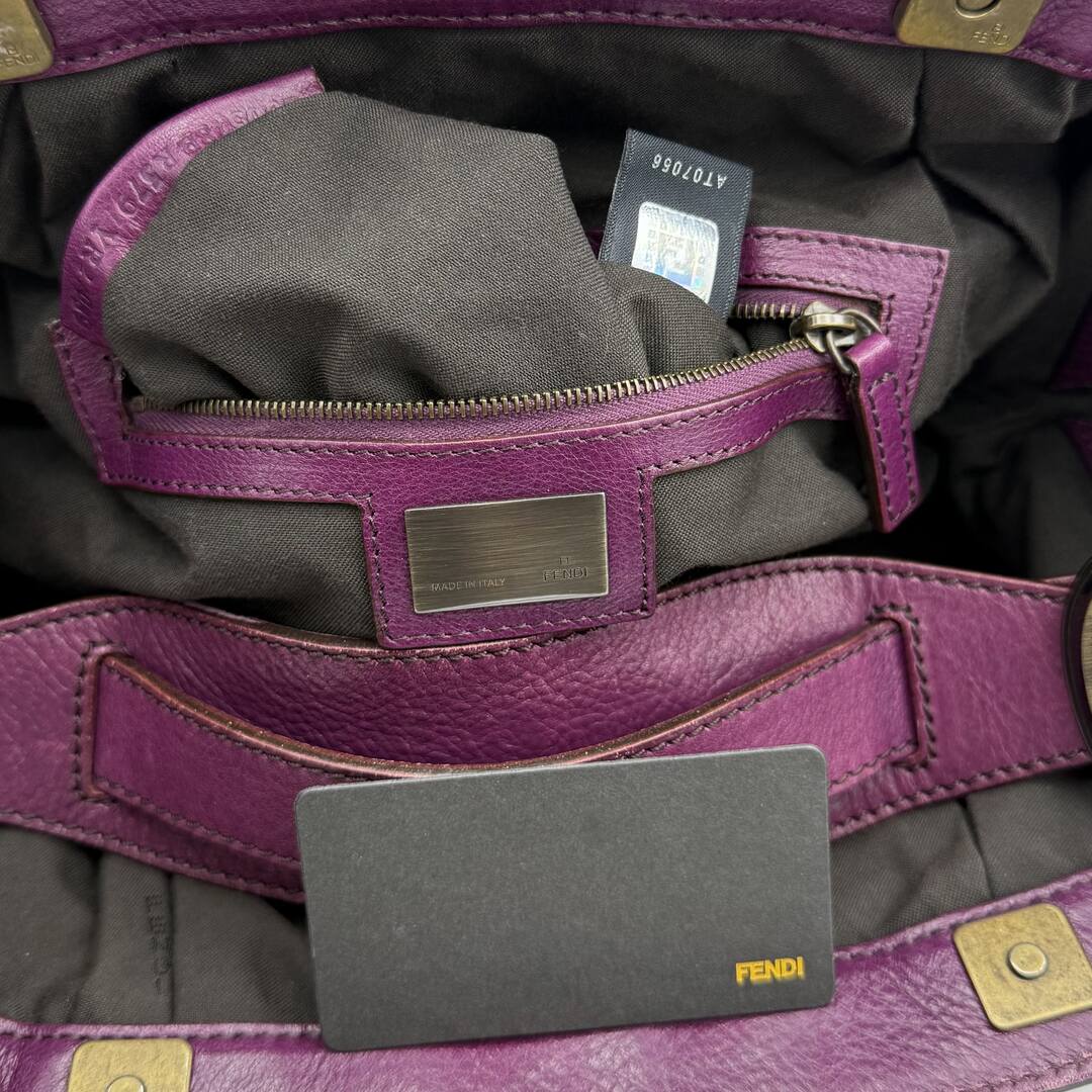 Fendi Borsa Doctor Hobo Leather Purple Shoulder Bag