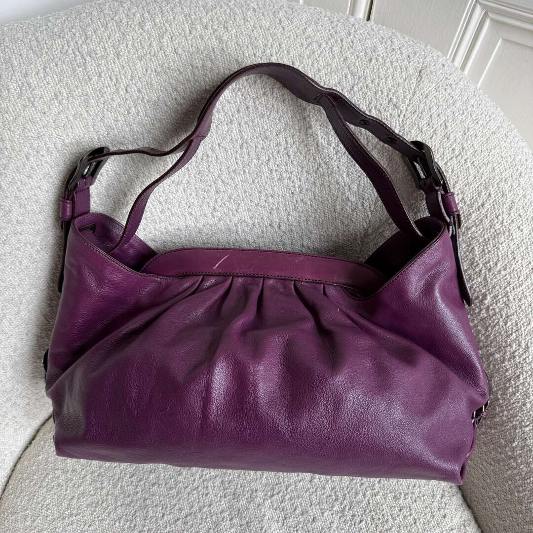 Fendi Borsa Doctor Hobo Leather Purple Shoulder Bag