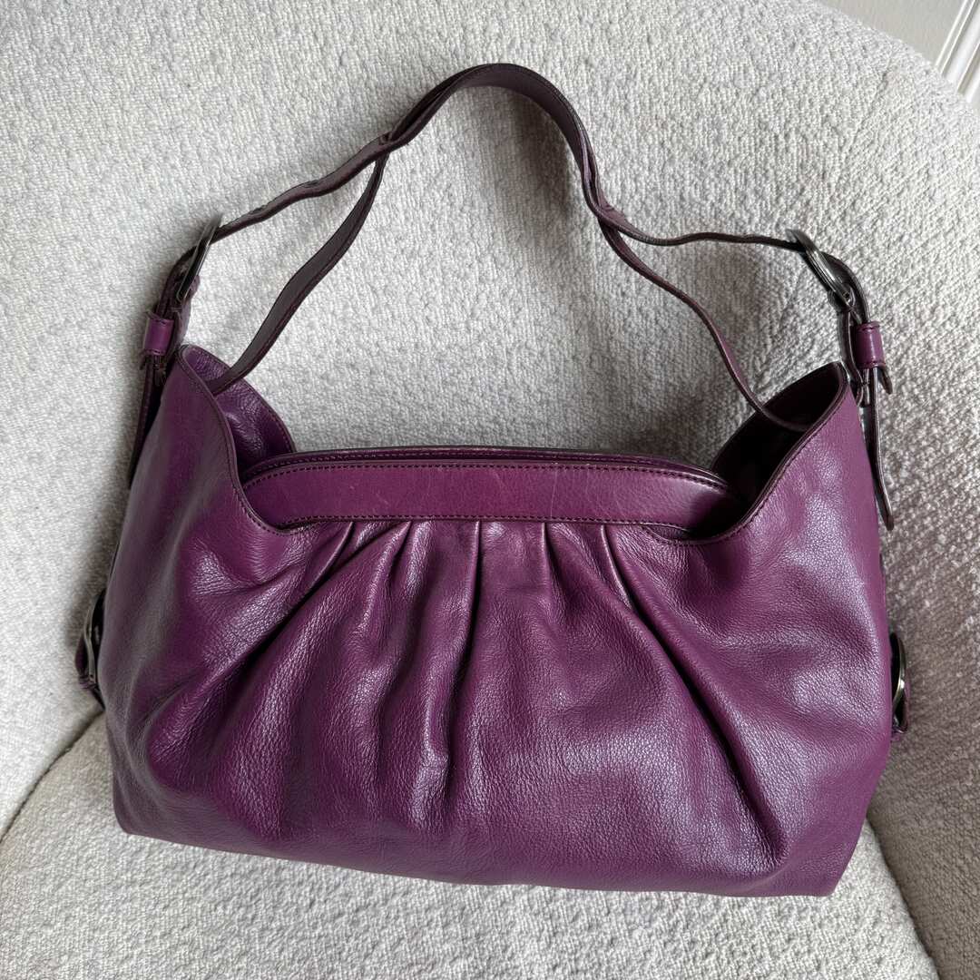 Fendi Borsa Doctor Hobo Leather Purple Shoulder Bag