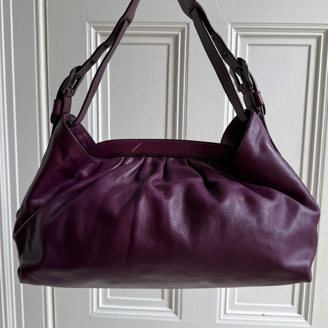 Fendi Borsa Doctor Hobo Leather Purple Shoulder Bag