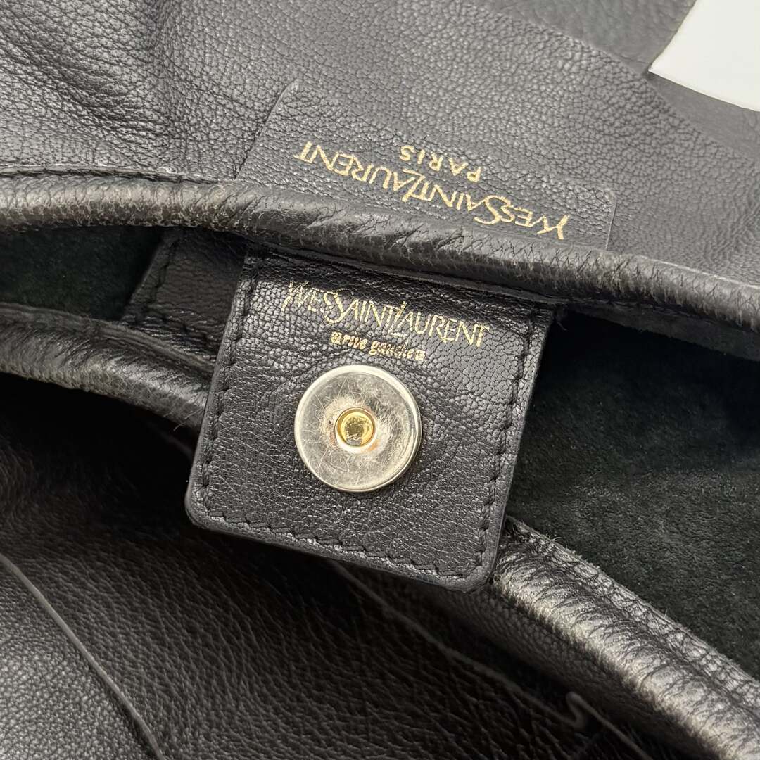 2004 YSL Mombasa Saint Tropez Leather Black Shoulder Bag