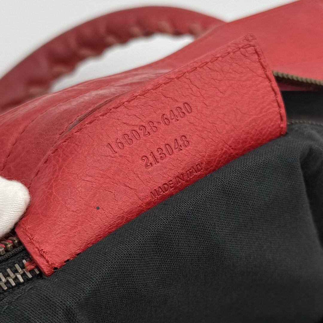 2003 Balenciaga Motocross Classic Red Leather Handbag