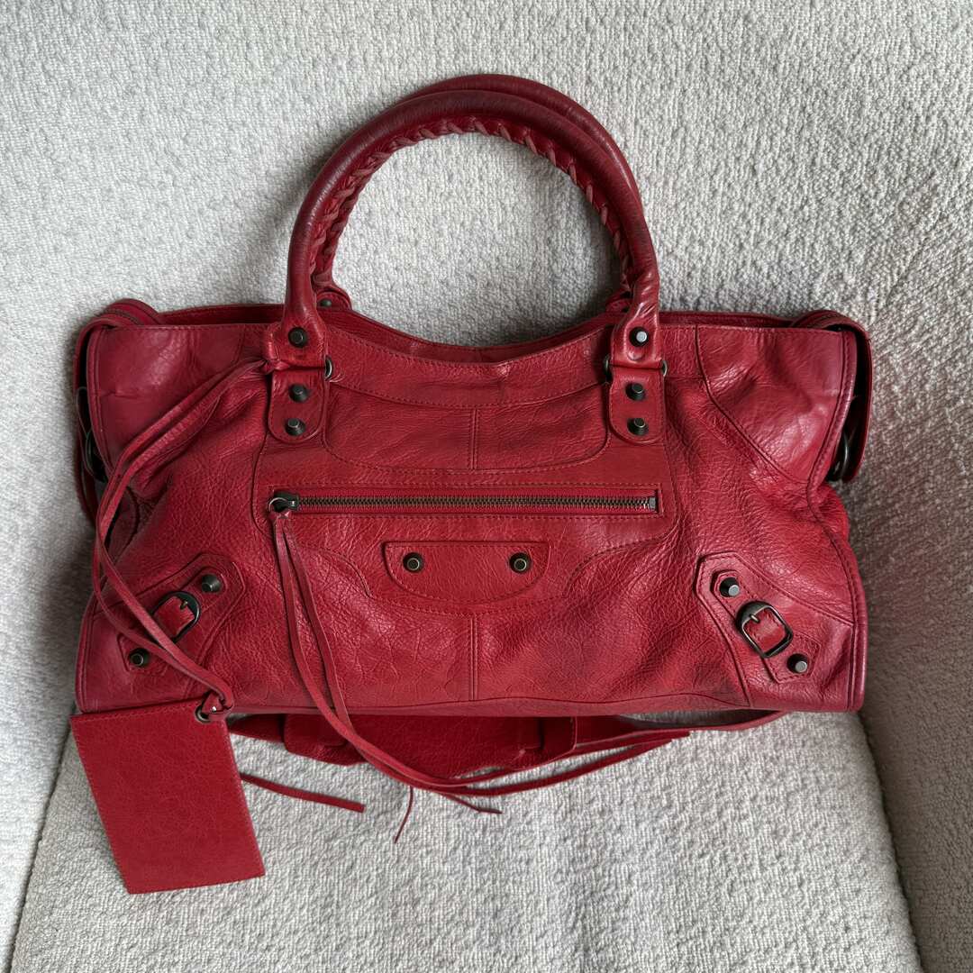 2003 Balenciaga Motocross Classic Red Leather Handbag