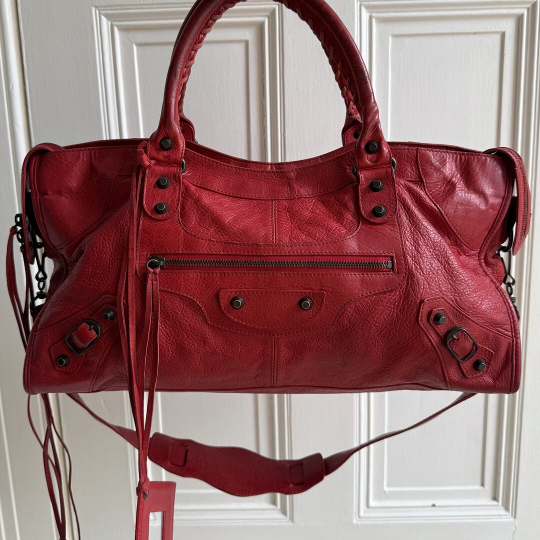 2003 Balenciaga Motocross Classic Red Leather Handbag