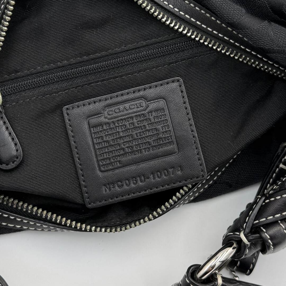 Coach Signature Black Croissant Shoulder Bag