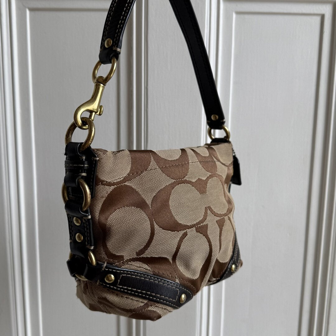 Coach Signature Studded Black Mini Handbag