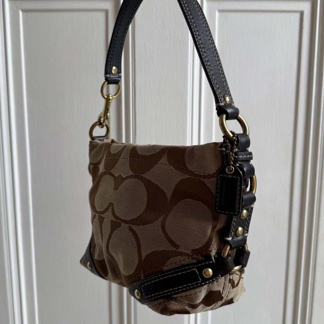 Coach Signature Studded Black Mini Handbag