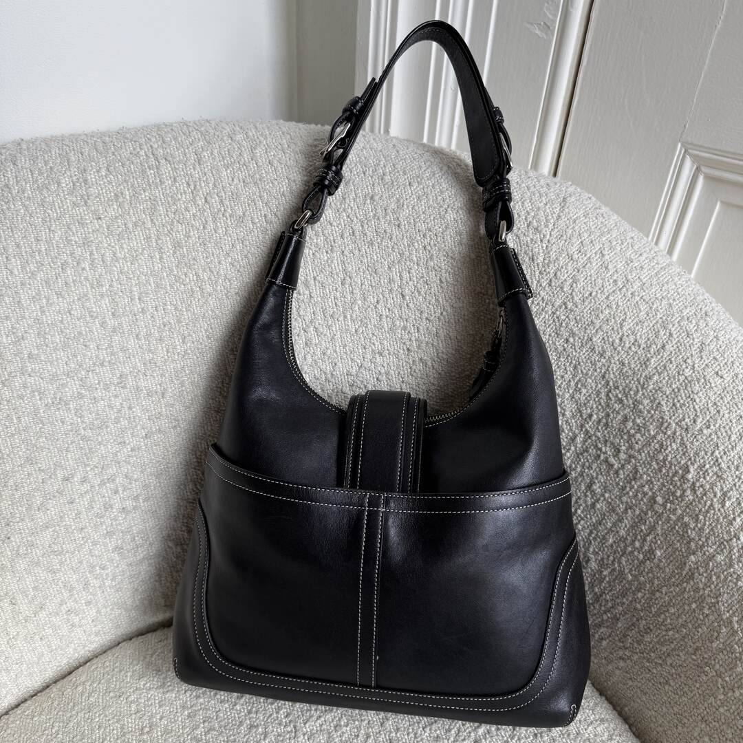 Coach Hamilton Hobo Leather Black Shoulder Bag