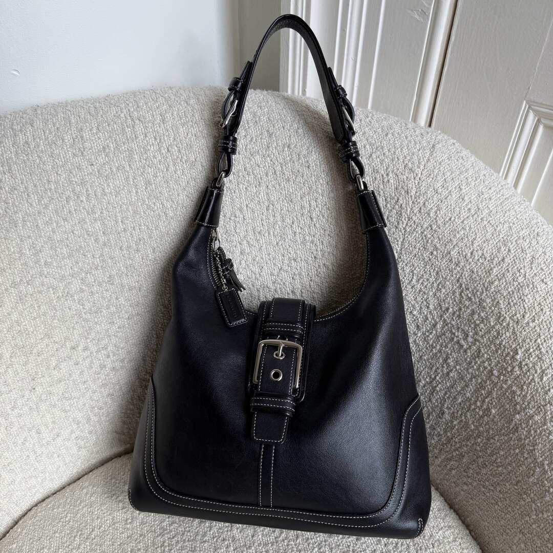 Coach Hamilton Hobo Leather Black Shoulder Bag