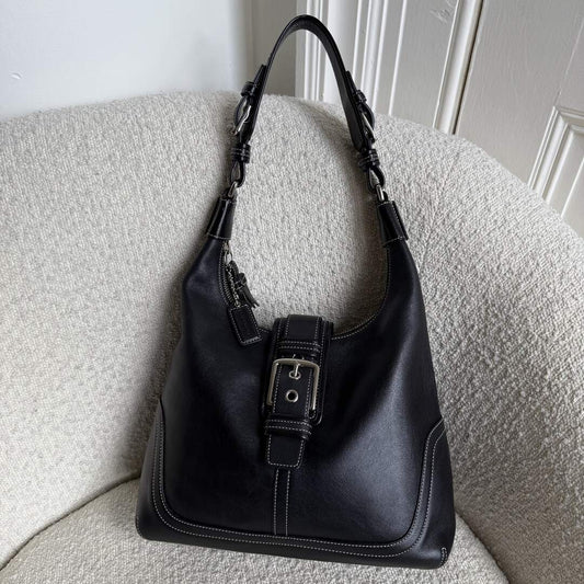 Coach Hamilton Hobo Leather Black Shoulder Bag