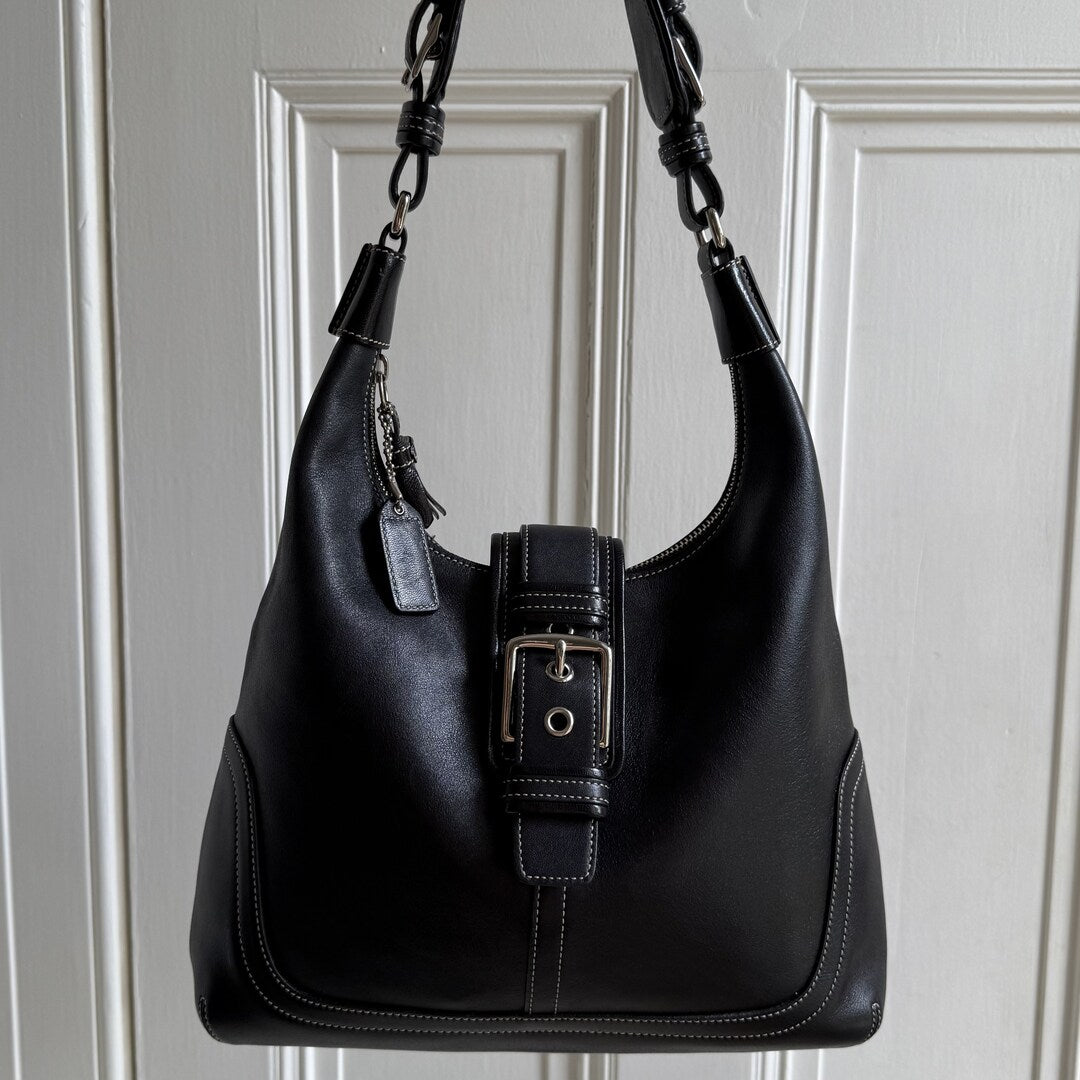 Coach Hamilton Hobo Leather Black Shoulder Bag
