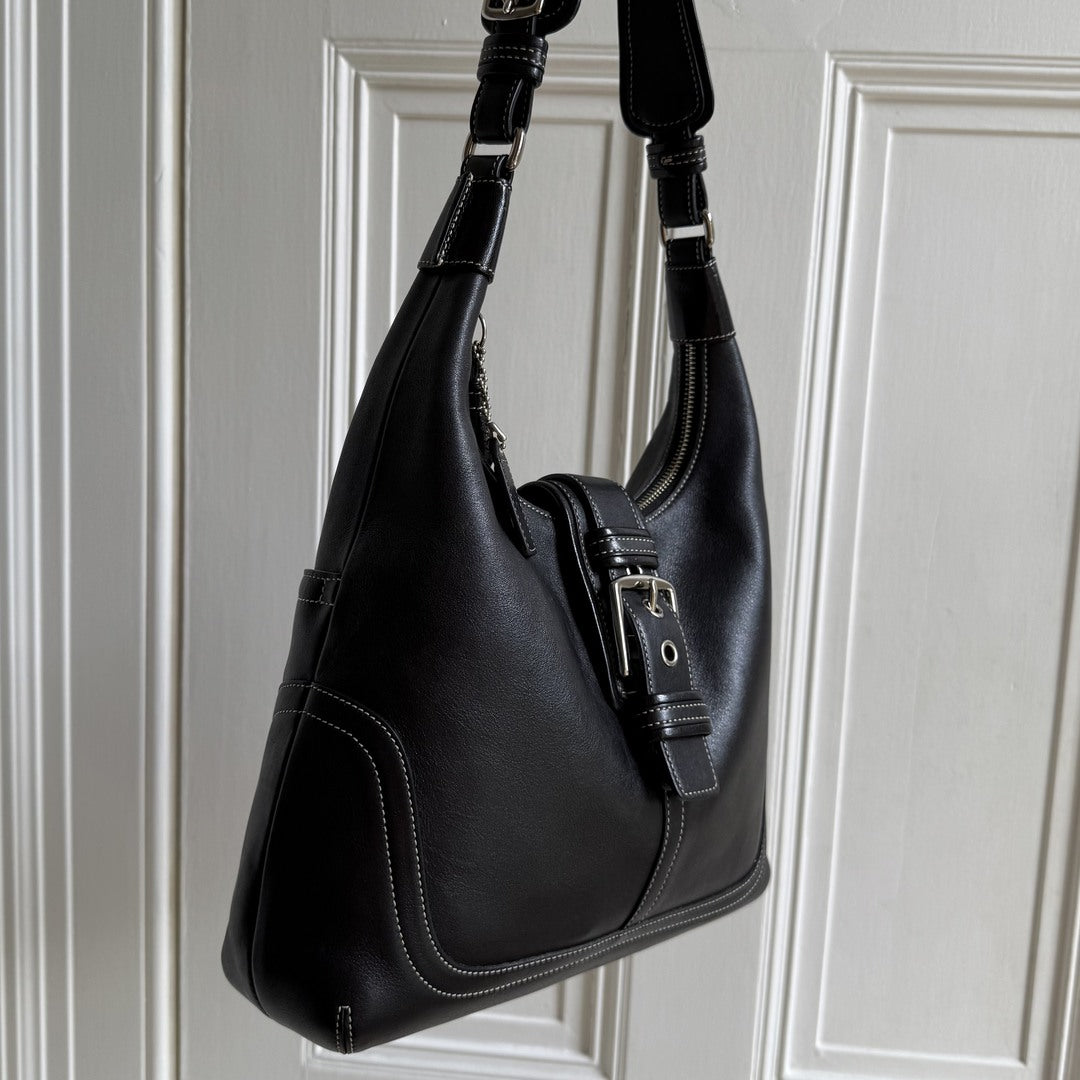 Coach Hamilton Hobo Leather Black Shoulder Bag